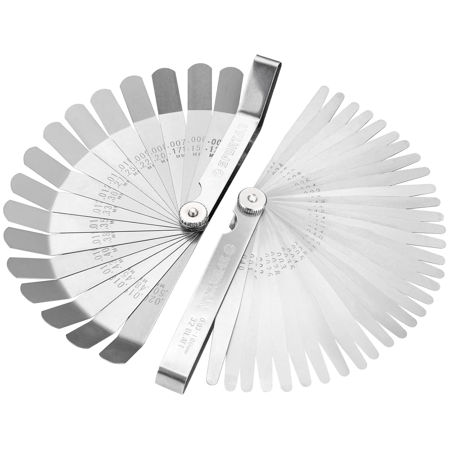 Thumbnail 6 de Spurtar 32 Klingen Fühlerlehre-Set aus Edelstahl (0,03–1,00 mm / 0,001–0,04")