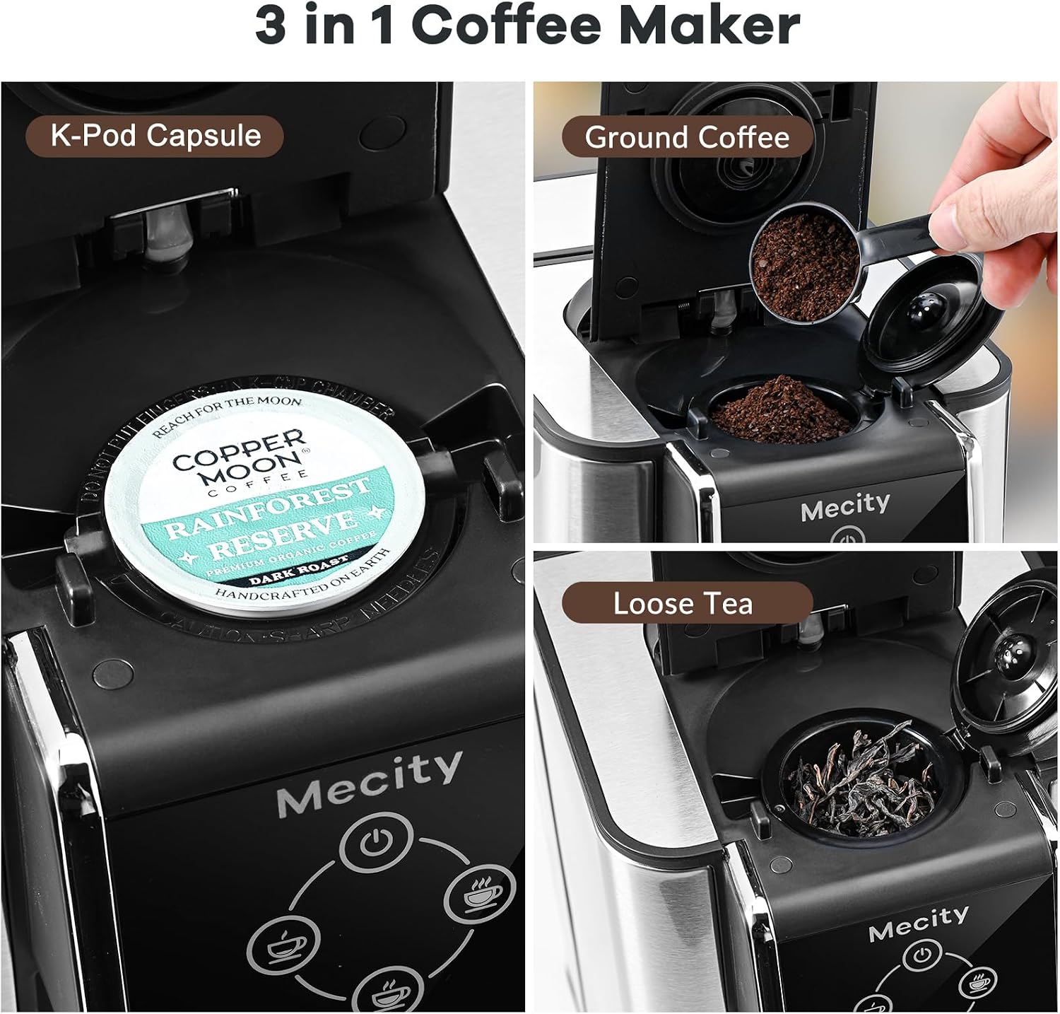 Thumbnail 2 de Mecity 3-in-1 Single Serve Coffee Maker (K-Cup Compatible) with Tea Maker & Instant Pot Mode