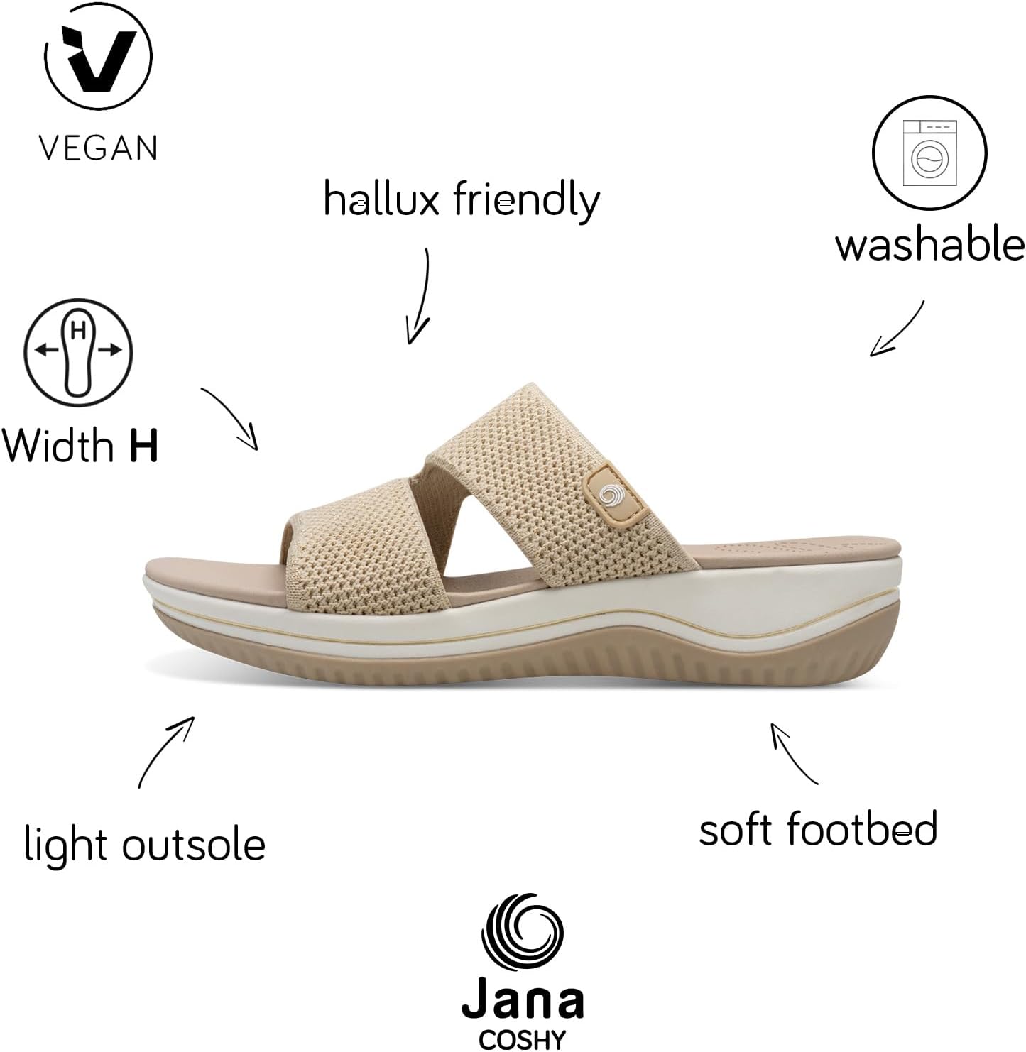 Thumbnail 1 de Jana Coshy Original – Hallux-freundliche Pantoletten, 8-27270-43 H-Weite