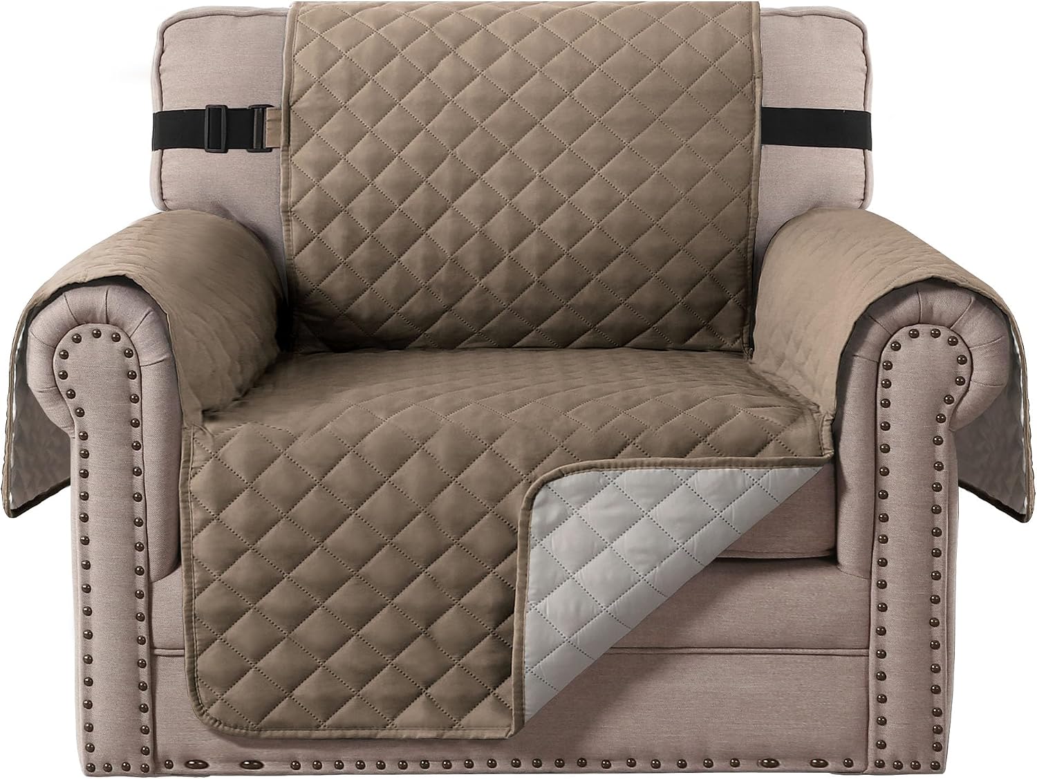 Detalle de BellaHills Sofa Cover Taupe/Beige 1 Seater 75
