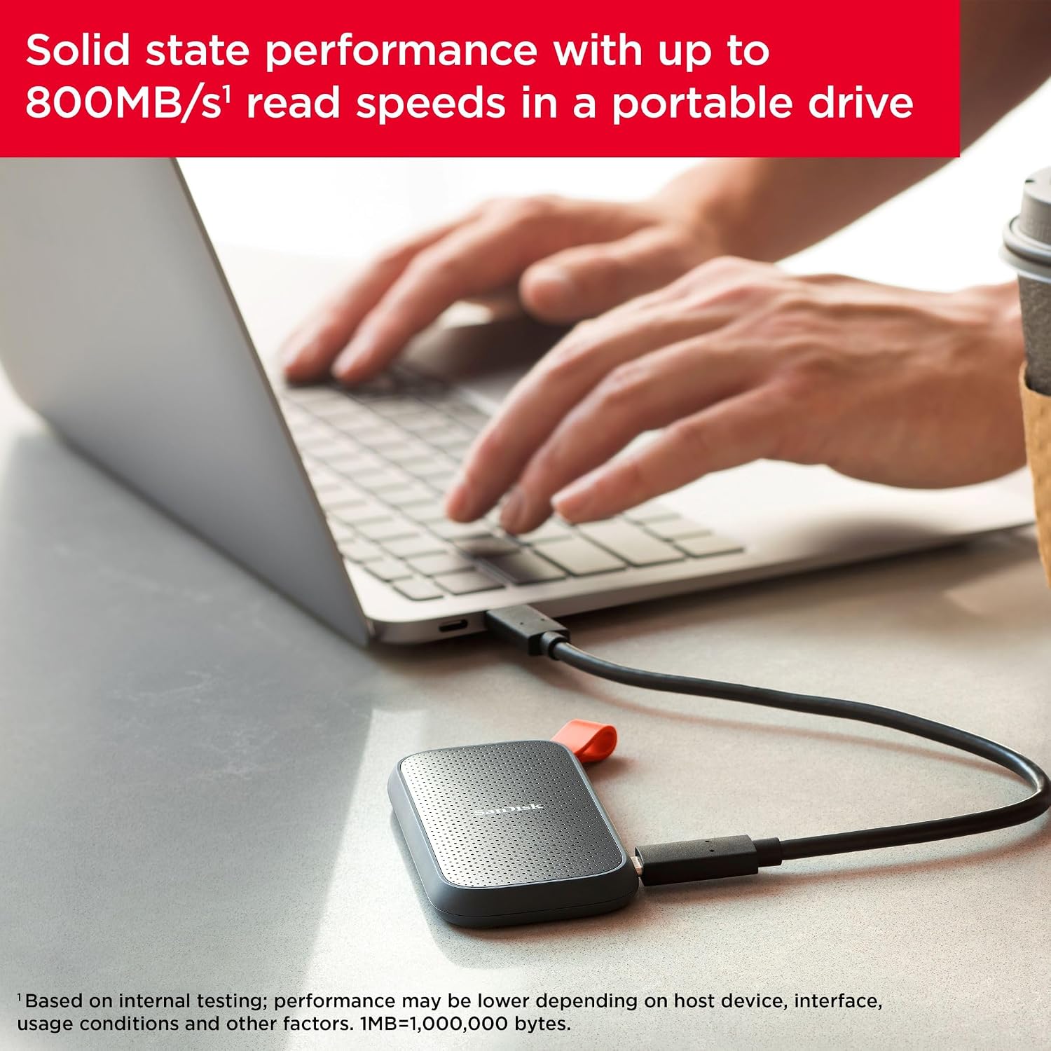 Thumbnail 3 de SanDisk Portable SSD 2TB (Old Model) – Reliable 800MB/s Read Speeds, Black