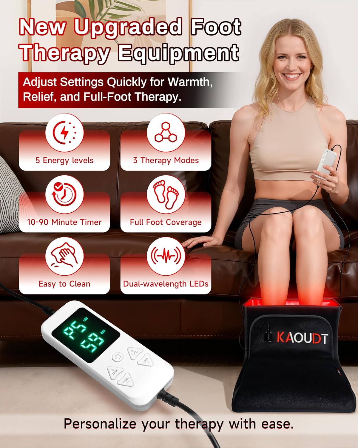 Thumbnail 1 de Kaoudt Medical Grade Red Light Therapy for Feet – Dual-Wavelength 660nm/850nm with Full-Foot Coverage