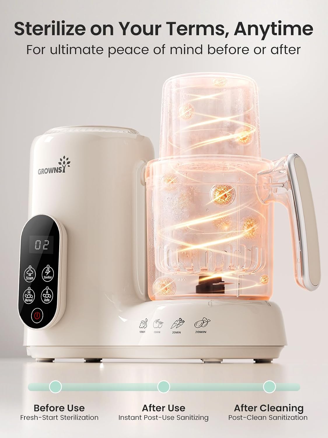 Detalle 1 de Grownsy Baby Food Maker with Tritan Bowl