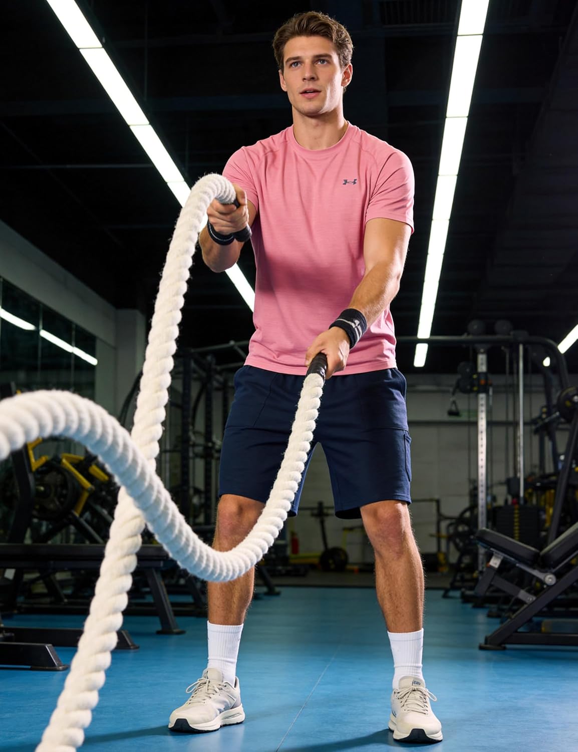 Thumbnail 4 de Wayleb pantaloncini uomo sportivi in cotone con tasche e girovita elastico S–3XL