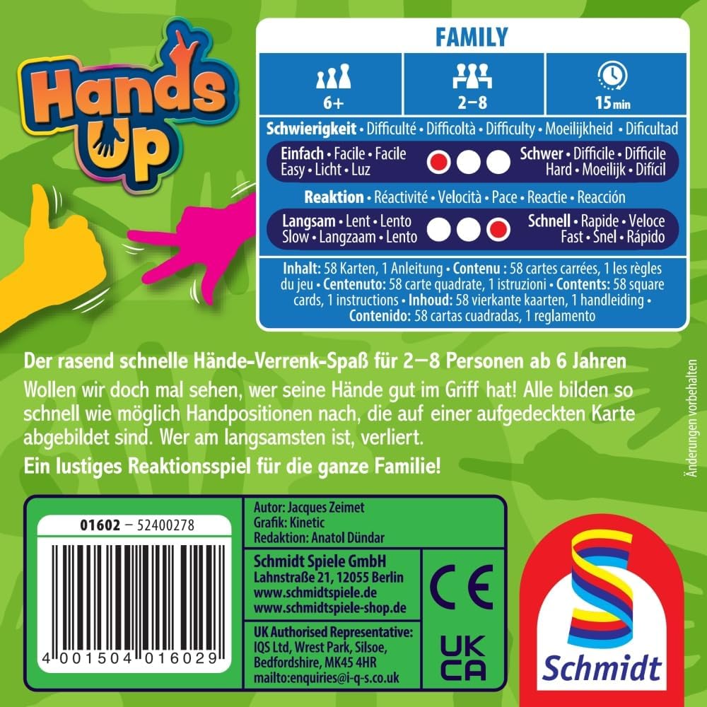 Detalle 2 de Hands up Spieldauer 15 Minuten 🎲