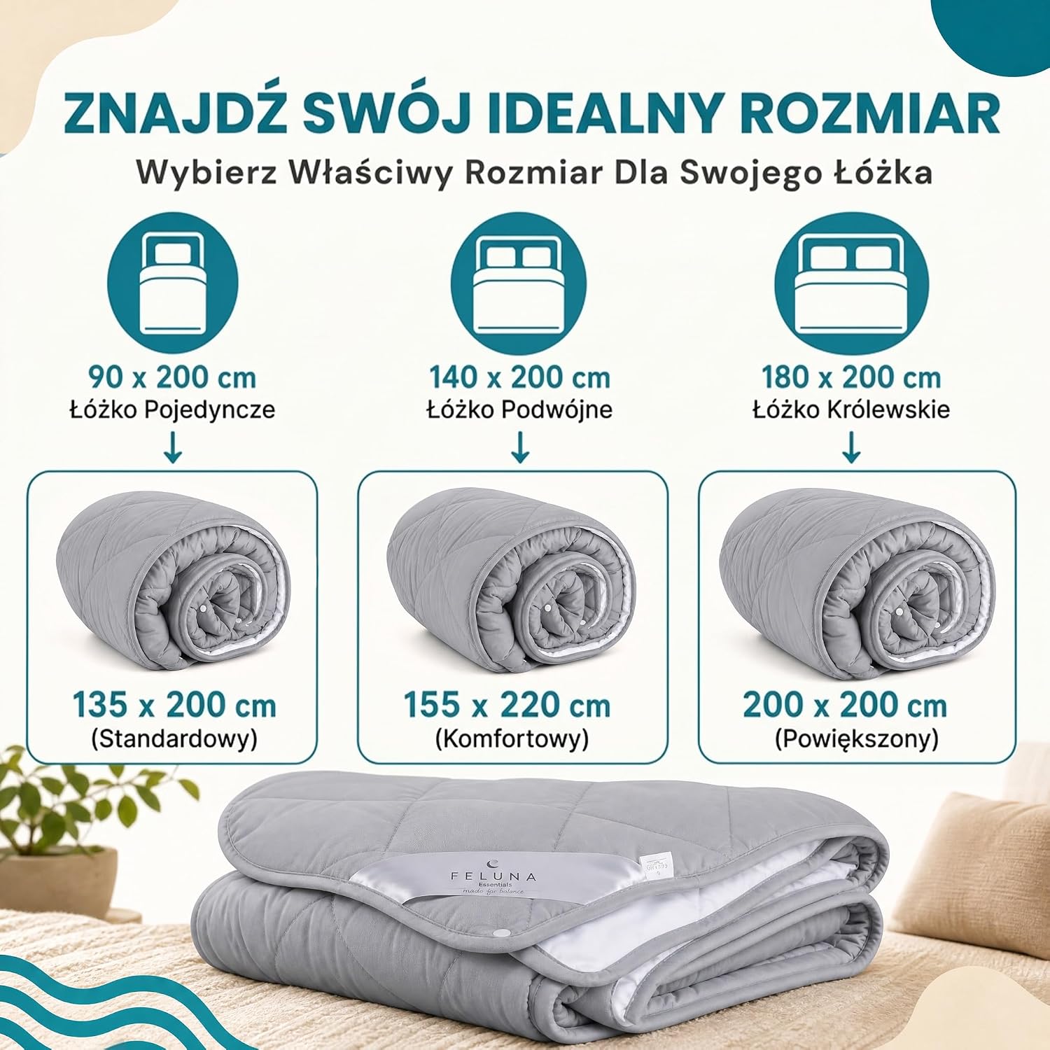 Thumbnail 6 de Feluna® Koldra 4 Pory Roku 180803567 – kołdra 155 × 220 cm z zatrzaskami