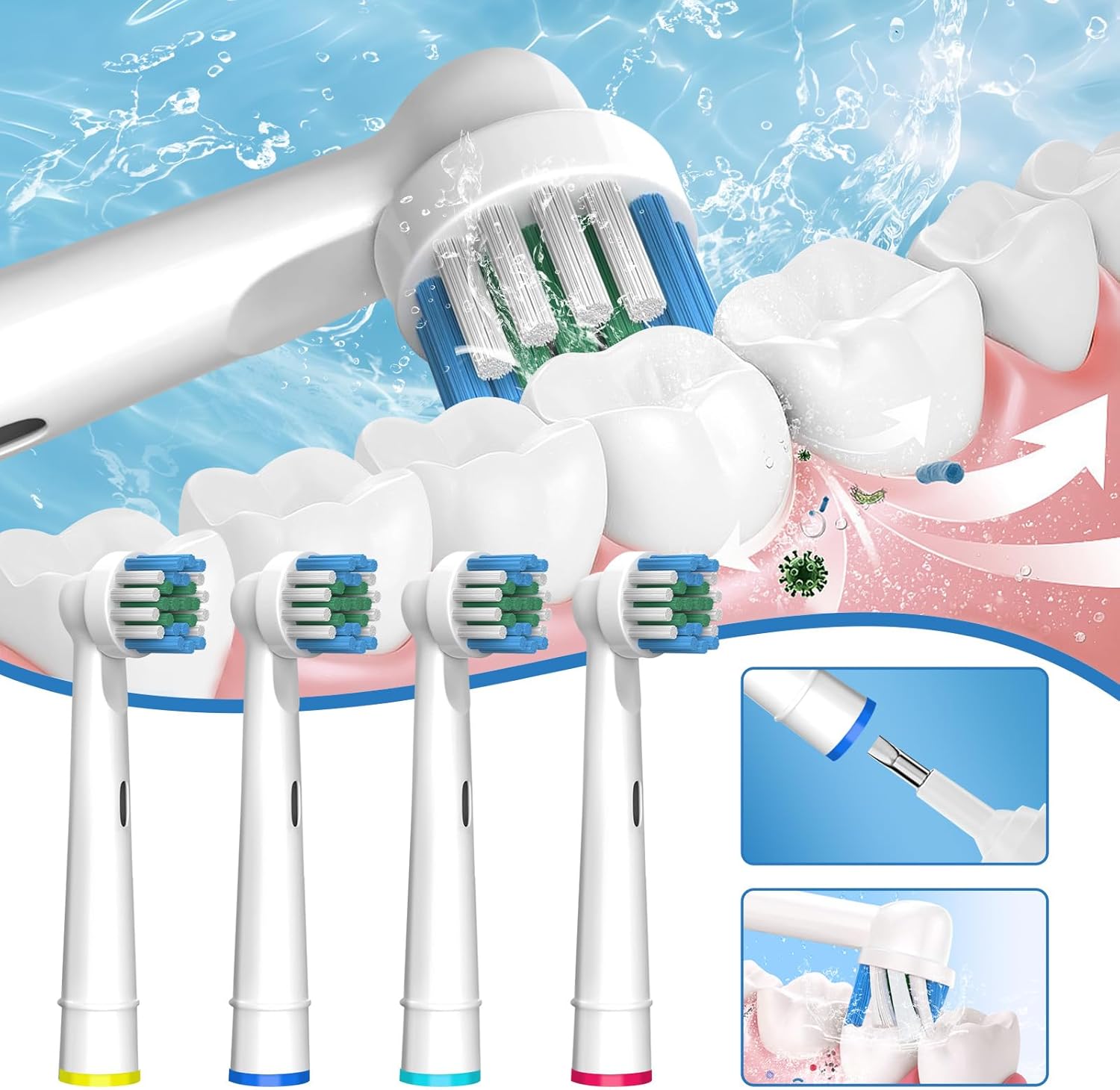 Detalle 2 de Firik 16-Pack Replacement Brush Heads for Braun Oral-B Electric Toothbrushes