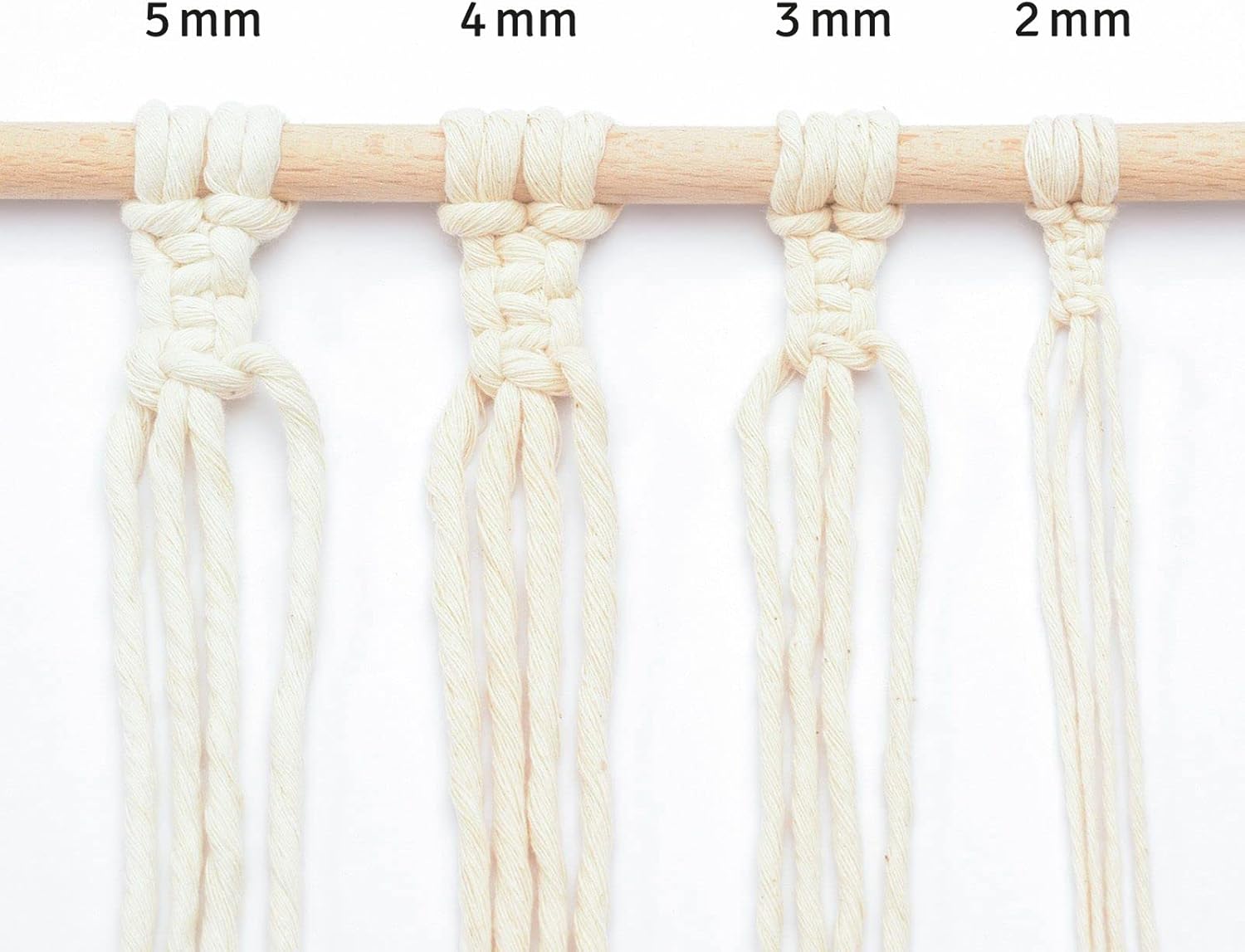 Thumbnail 6 de Vaessen Creative Corde macramé Naturel – 3 mm x 100 m, 100% coton