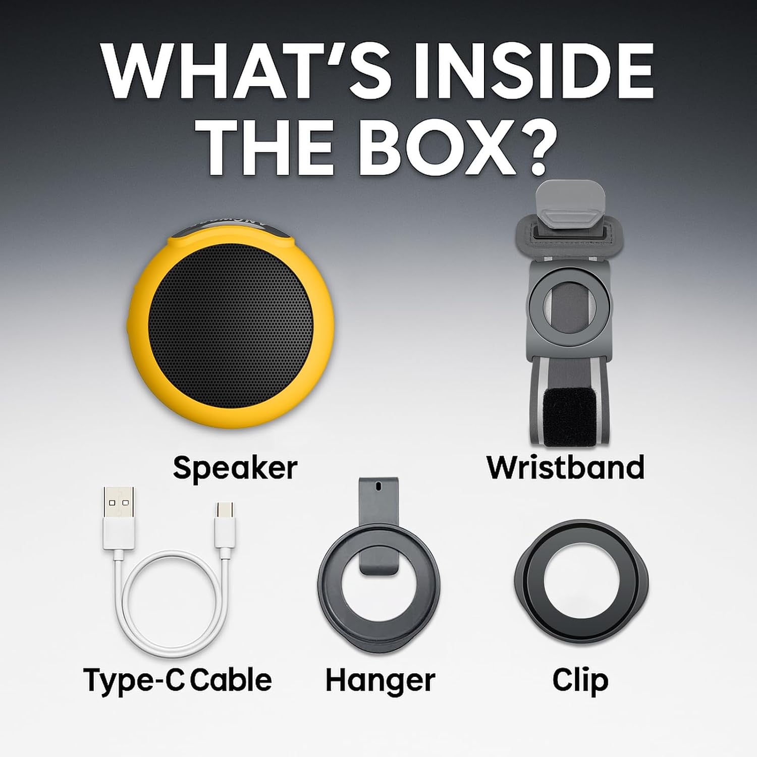Thumbnail 6 de ANCwear Wearable Bluetooth Speaker with Clip (Yellow) — IPX6, 3W, 9.5h Playtime