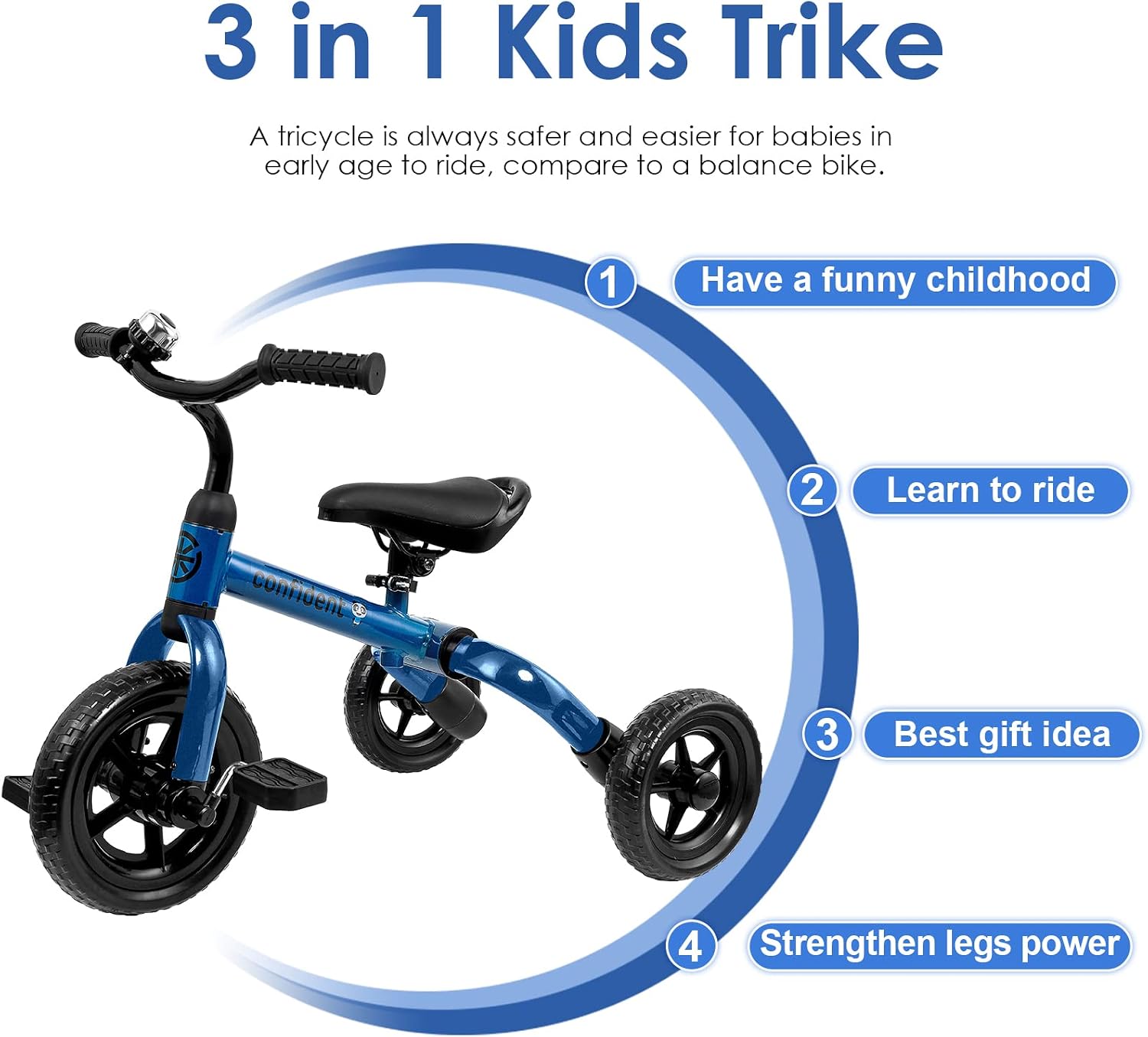 Thumbnail 2 de YGJT 3-in-1 Tricycle for Toddlers (Age 2–5) — Folding Training Trike With Adjustable Seat