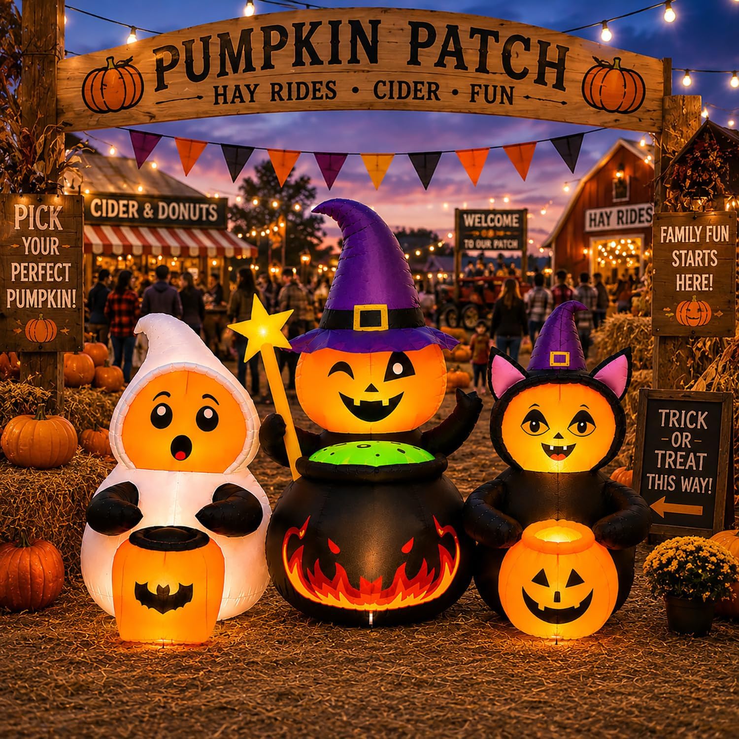 Detalle de YY-HI-PKP-7FT 7-ft Halloween Inflatable with Built-In LEDs