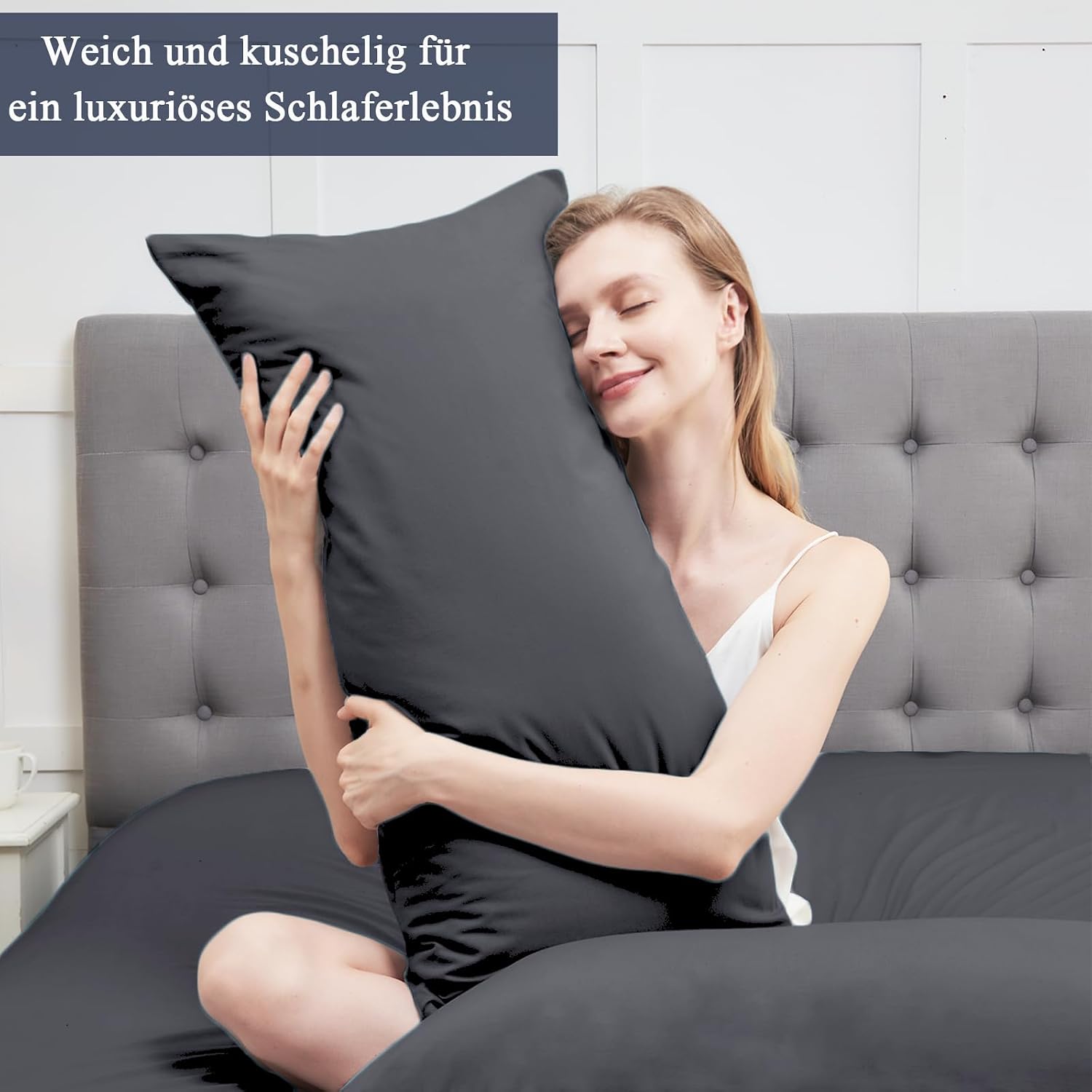 Detalle 2 de Vielit Kissenbezug für Seitenschläfer 40 x 145