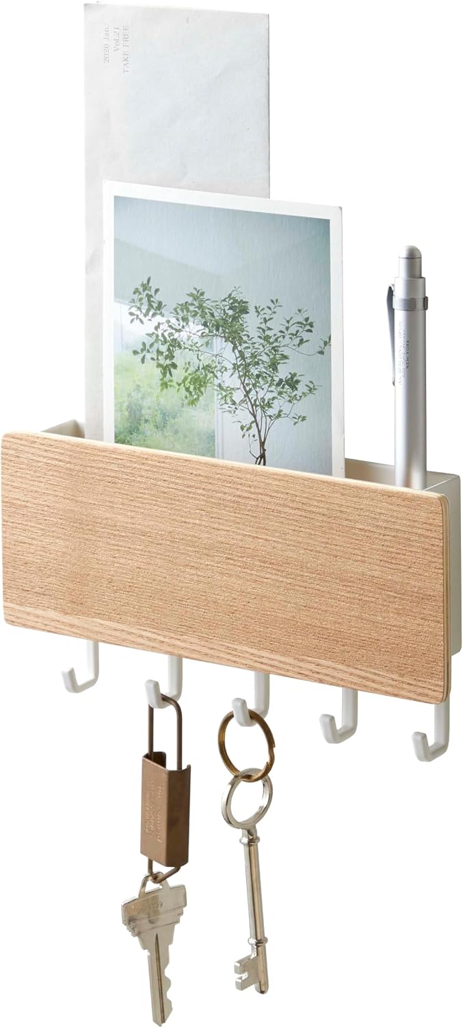 Detalle 2 de Yamazaki RIN 2729 magnetyczny wieszak na klucze z tacą i 5 haczykami