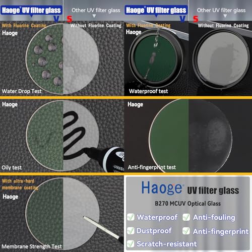 Detalle de Haoge MC UV Objektivschutzfilter für Fujifilm GFX100RF – Schutz und Klarheit ohne Adapter