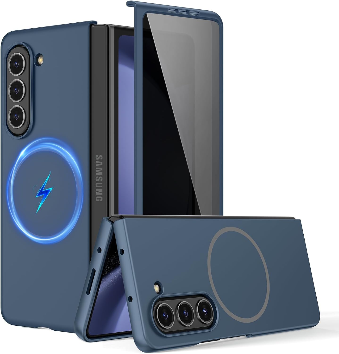 Detalle de HWeggo Magnetic Case for Z Fold 5 with Privacy Screen Protector – Slim, Slimline Protection