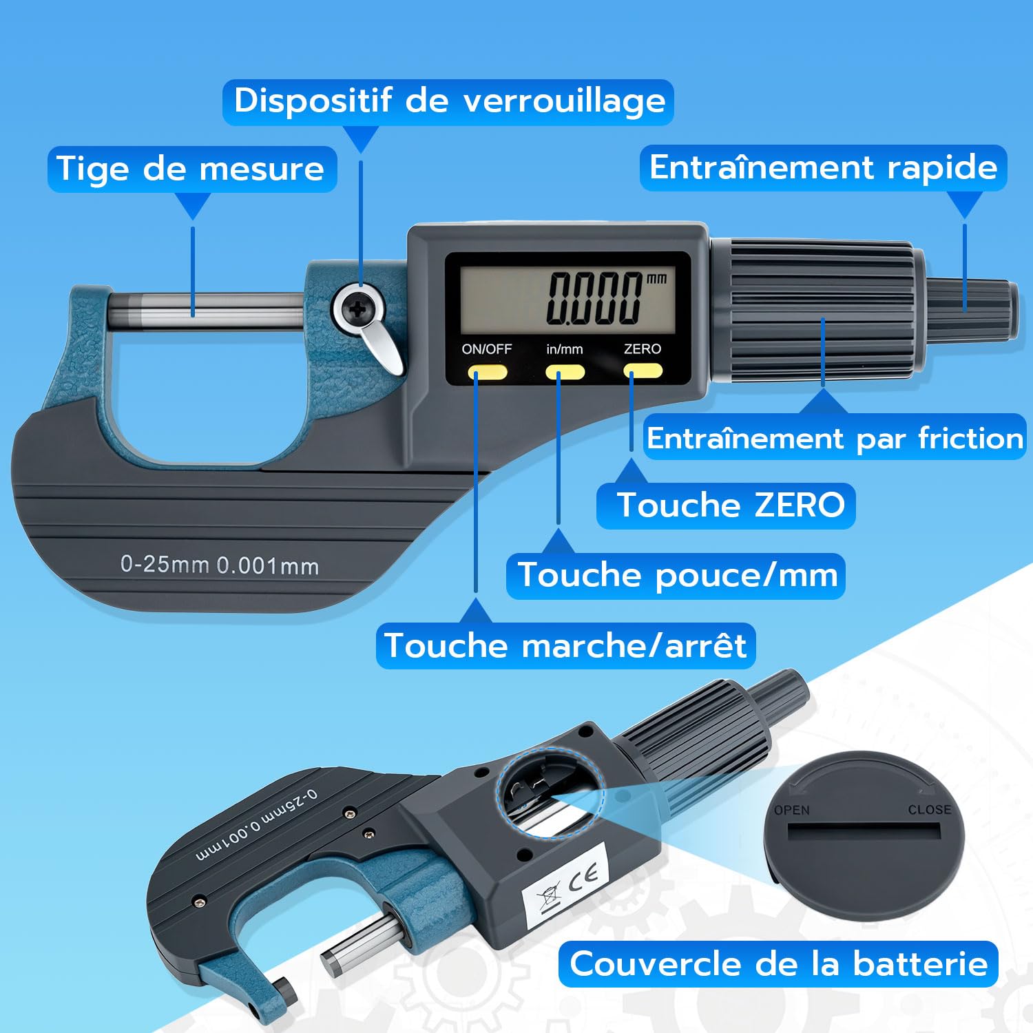 Thumbnail 1 de Mcbazel Micromètre Électronique 0-25 mm 📏