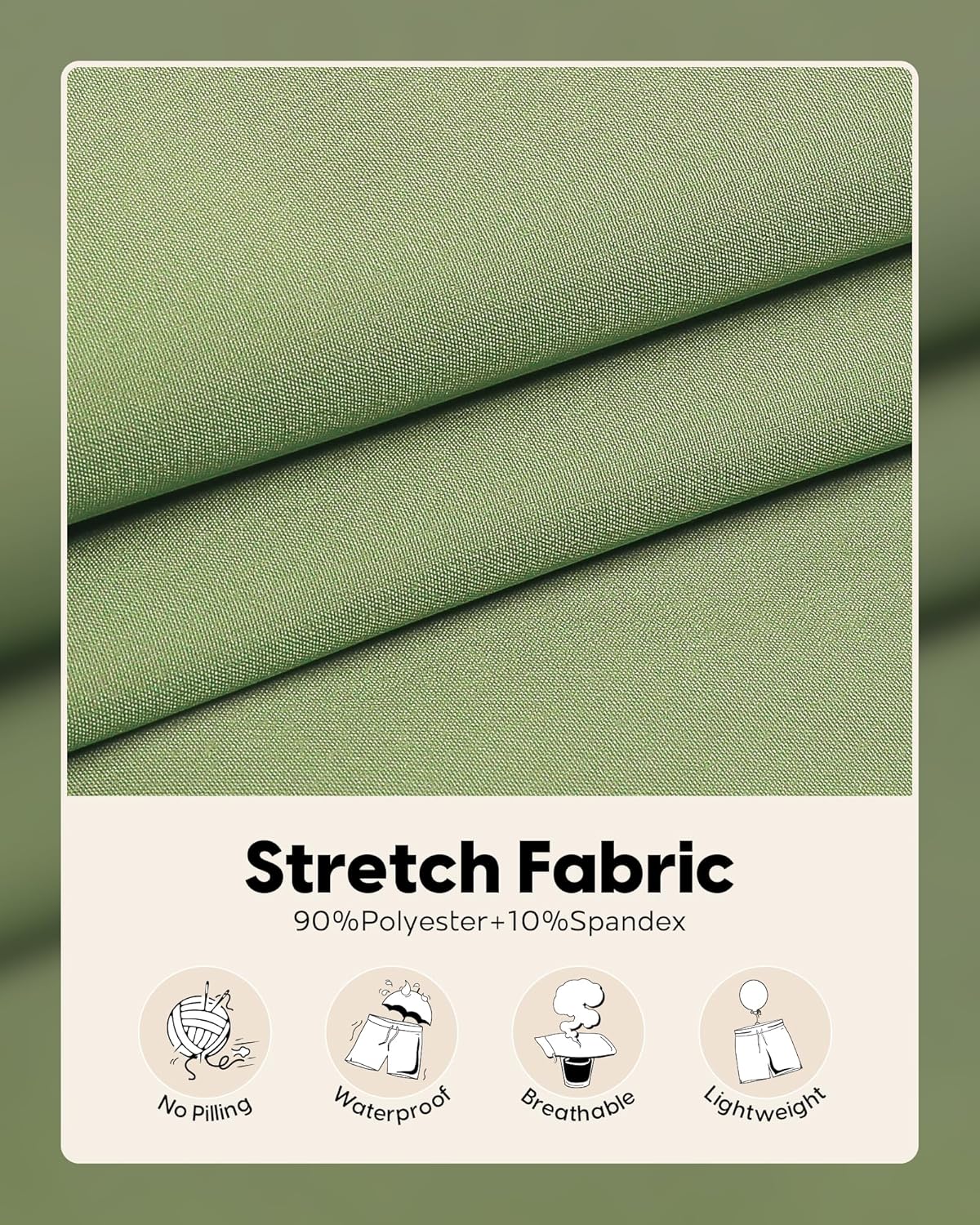 Thumbnail 5 de maamgic Mens Khaki Shorts with 5/7 in inseam