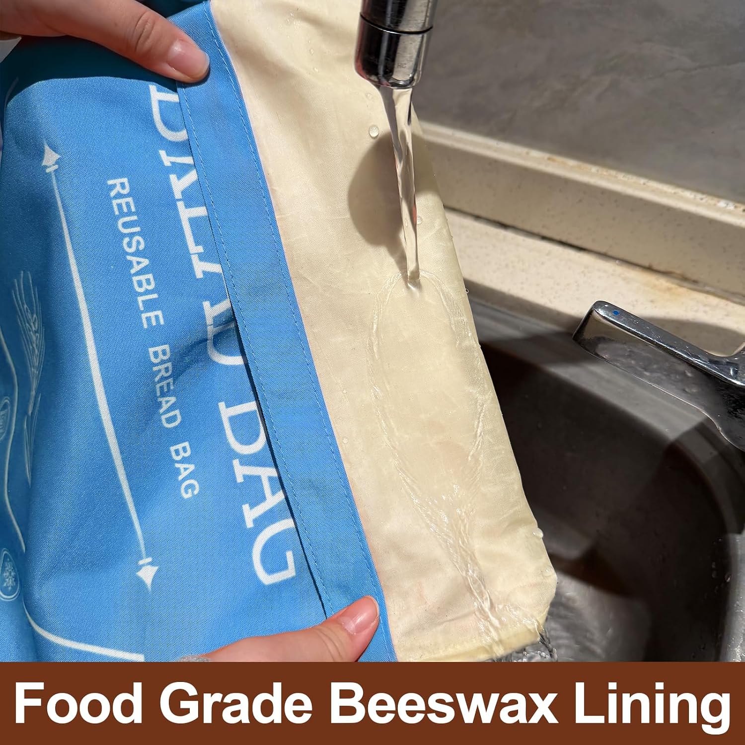 Detalle 2 de LDJRCP reusable beeswax bread bags, XL