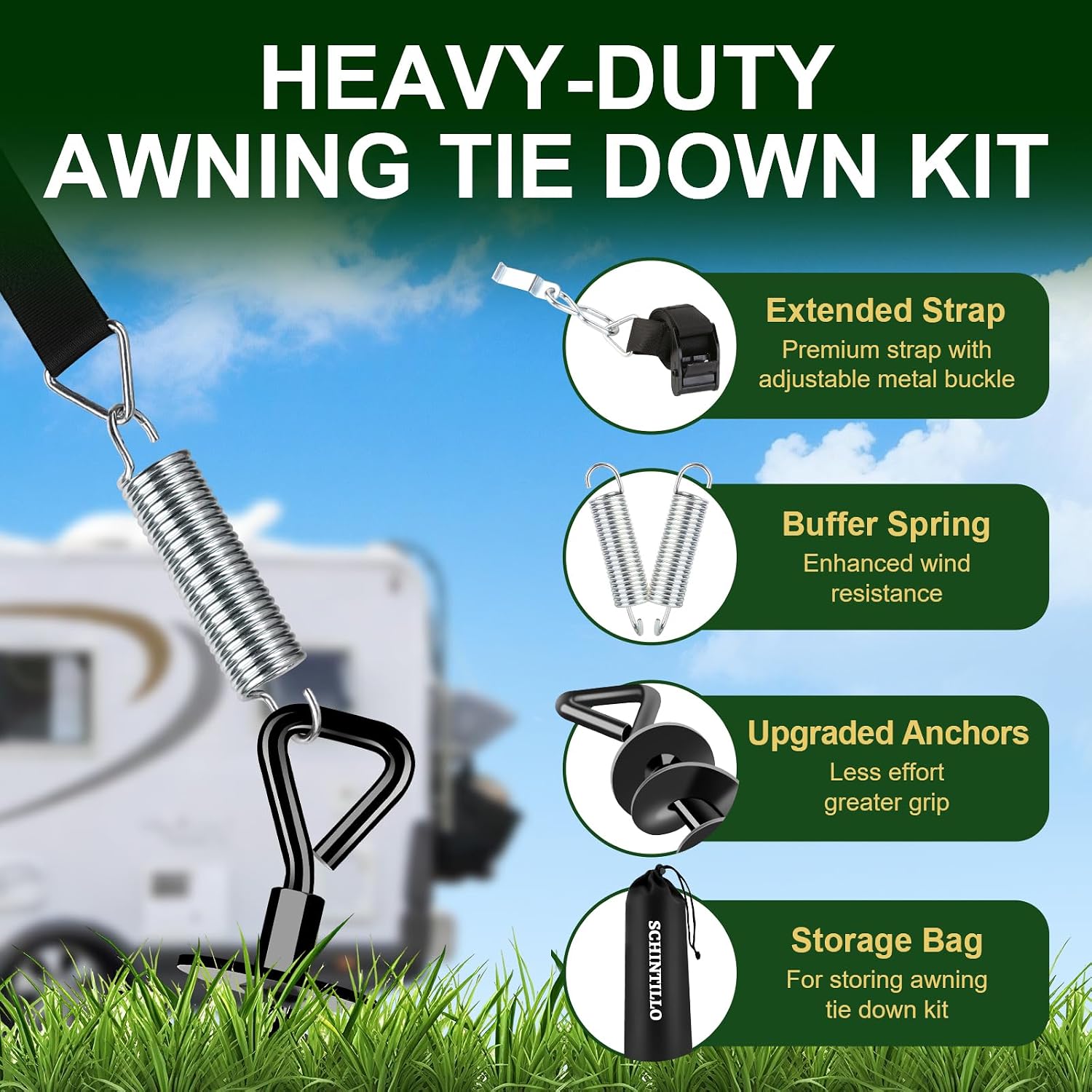 Detalle de Awning Tie Down Kit with Storm Straps for Thule Omnistor Awnings