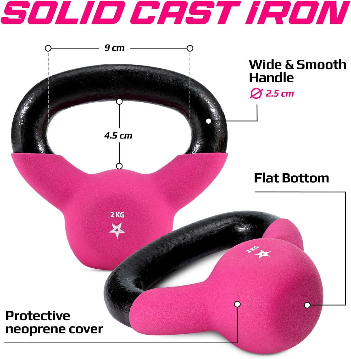 Thumbnail 1 de Yes4All Kettlebell 2–20 kg mit Neoprenüberzug – Mehrfarbig, Gusseisen