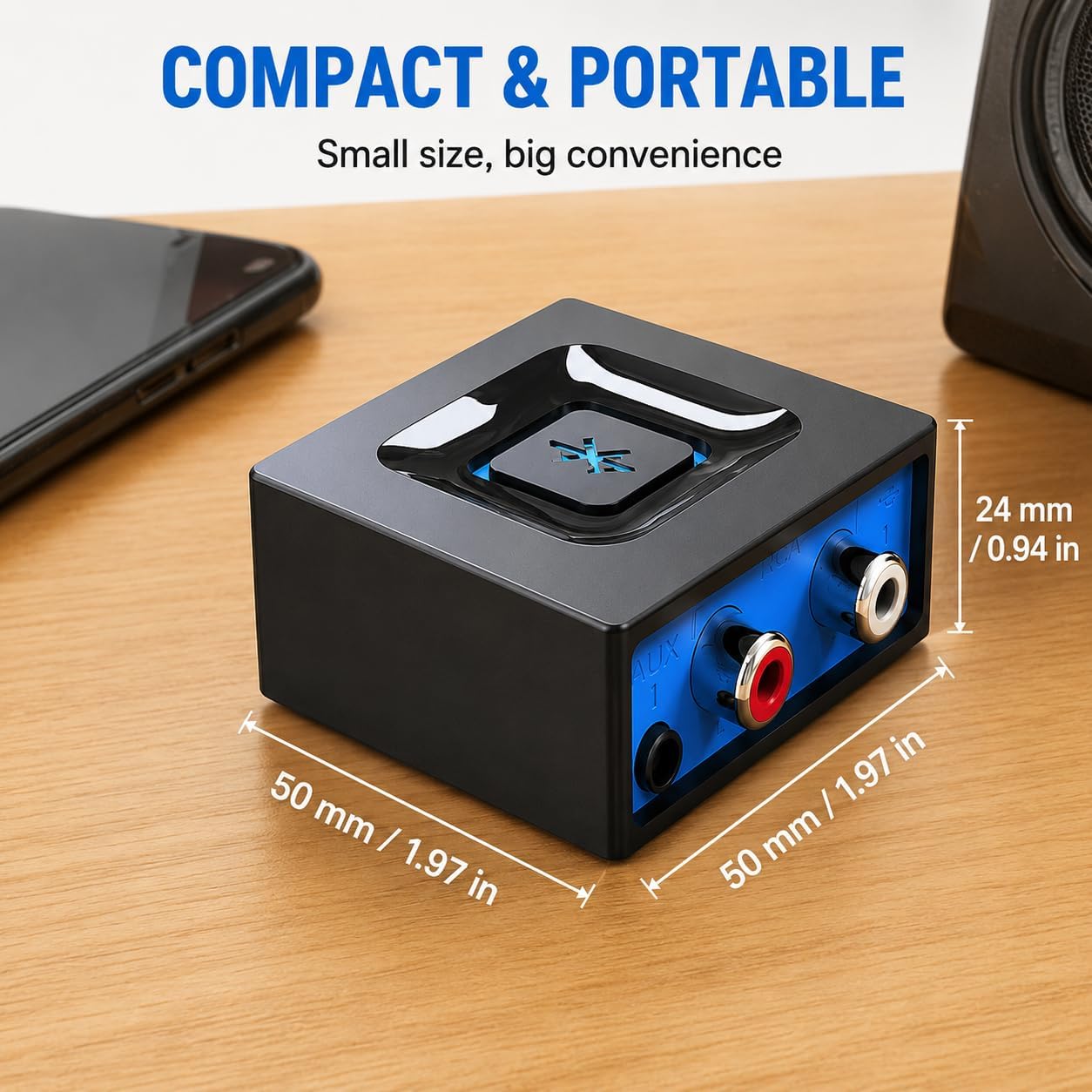 Detalle de Ricevitore Audio Bluetooth Esinkin: ricevitore Bluetooth con uscite 3,5 mm e RCA per altoparlanti