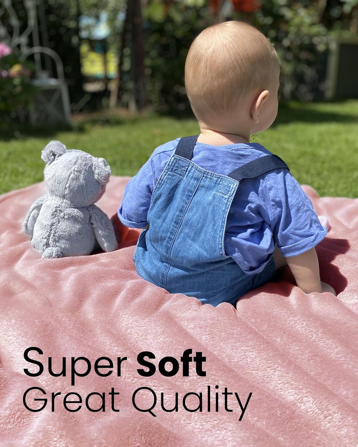 Thumbnail 1 de blunique Fleece Blanket Solid Lightweight Flannel – Pink, King 104x90 inches