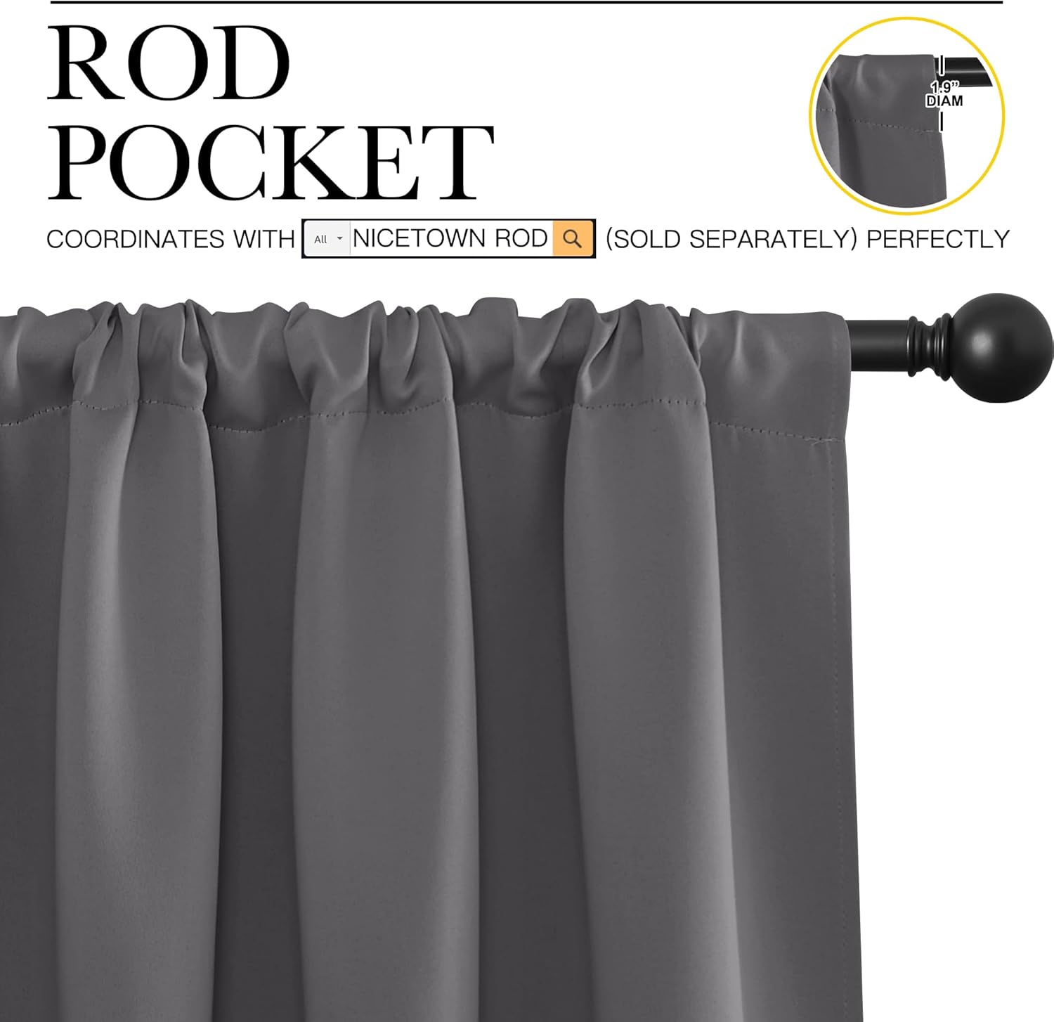 Detalle de NICETOWN Blackout Curtains, 42 x 45 inches