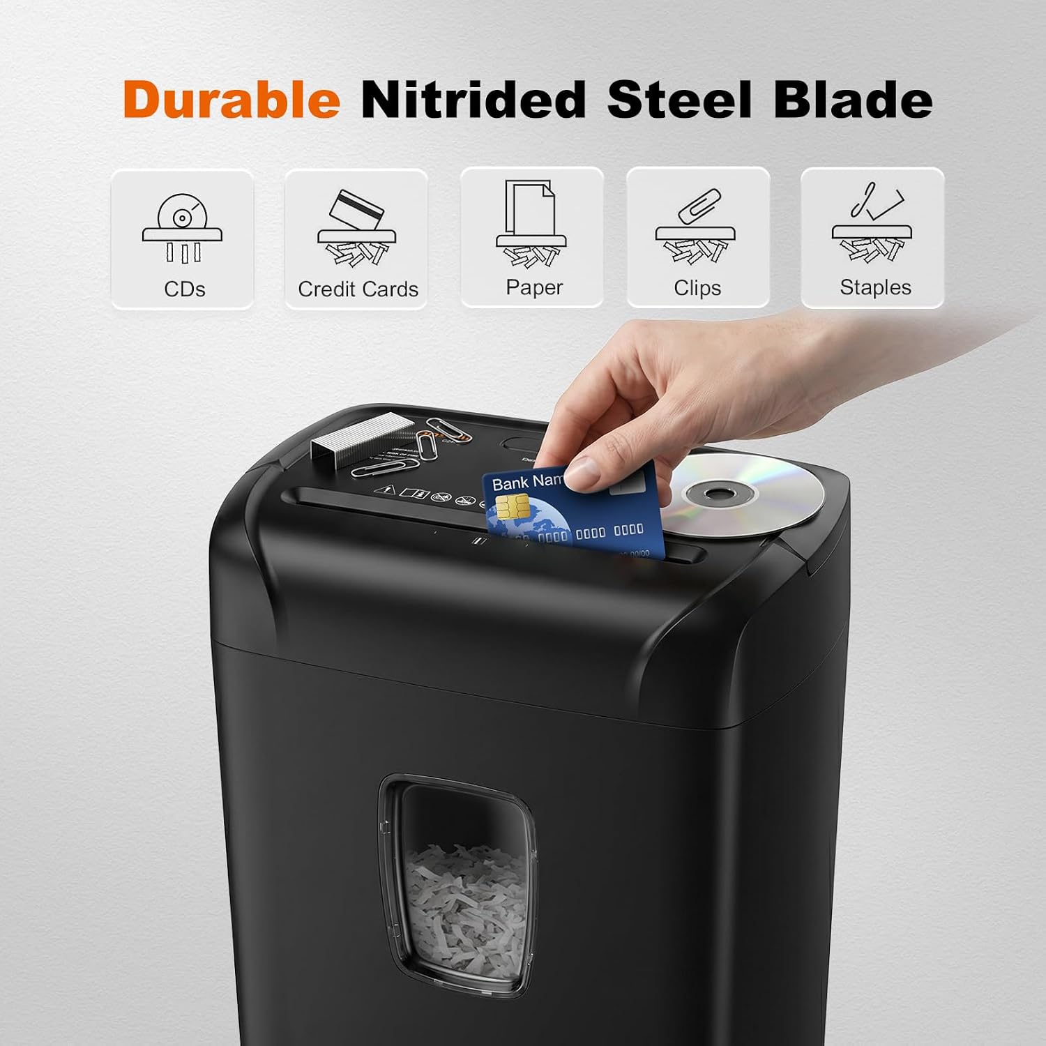 Detalle 2 de Bonsaii C243-A Cross-Cut Paper Shredder, P-4, 10-Minute Run, 5.5-Gallon Bin