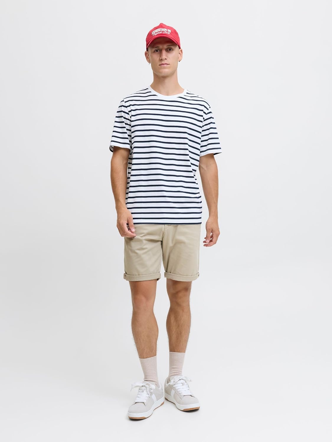 Detalle de JACK & JONES Chino Shorts Regular Fit – Baumwolle mit Stretchanteil, mittlere Taille