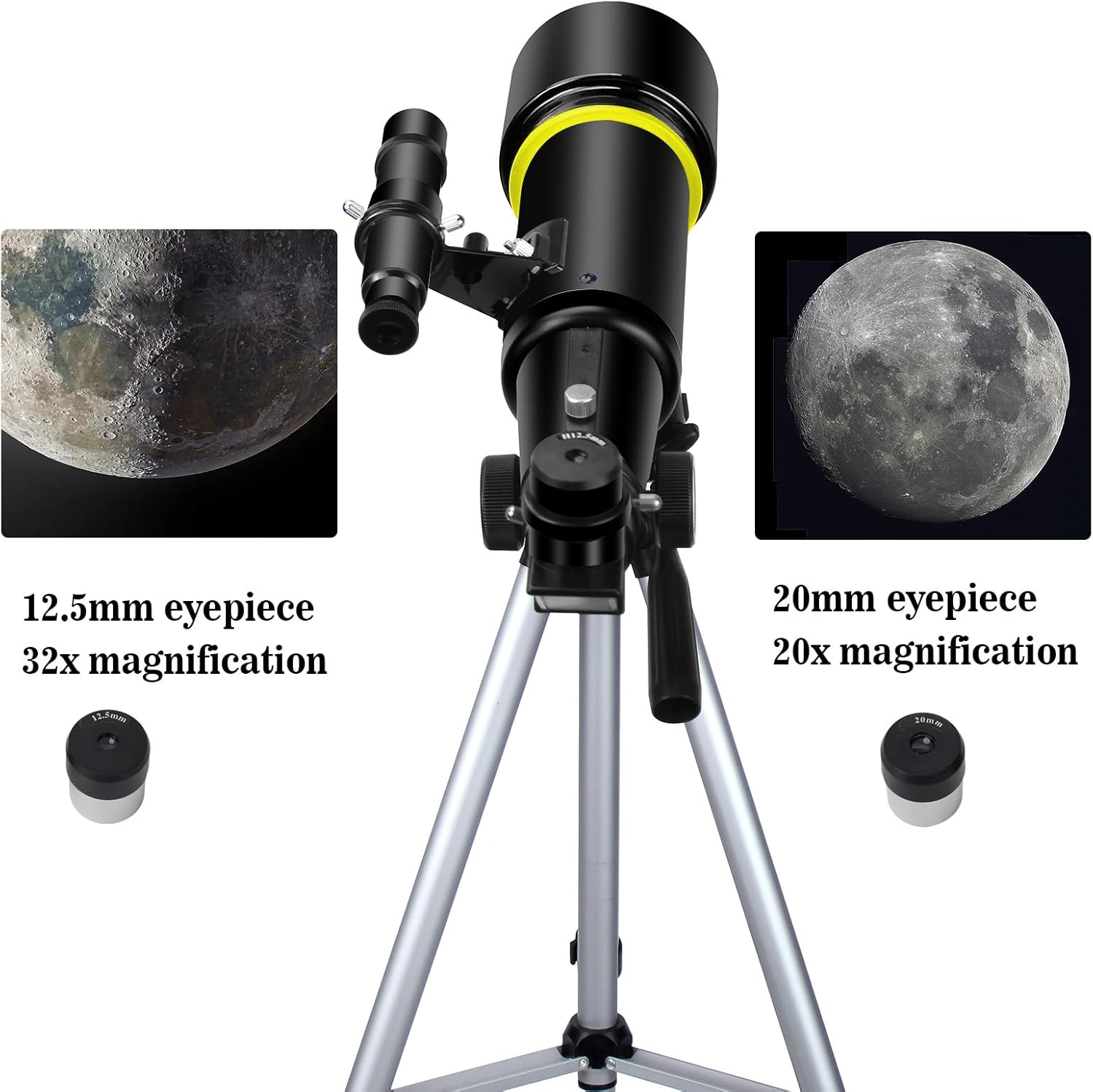 Thumbnail 2 de Telescopes for Kids and Adults Beginners: 70mm Refractor Travel Telescope with AZ Mount (Moon & Landscape)
