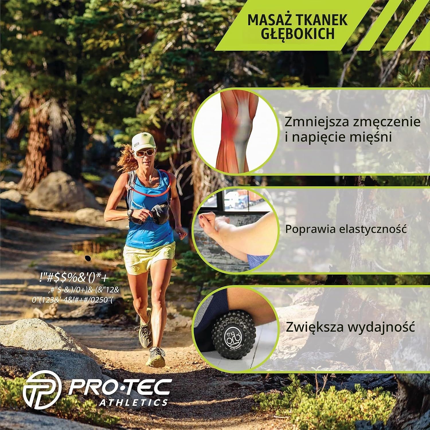 Detalle de Pro-Tec Athletics ORB – piłka do masażu 12 cm z rolką wielokierunkową