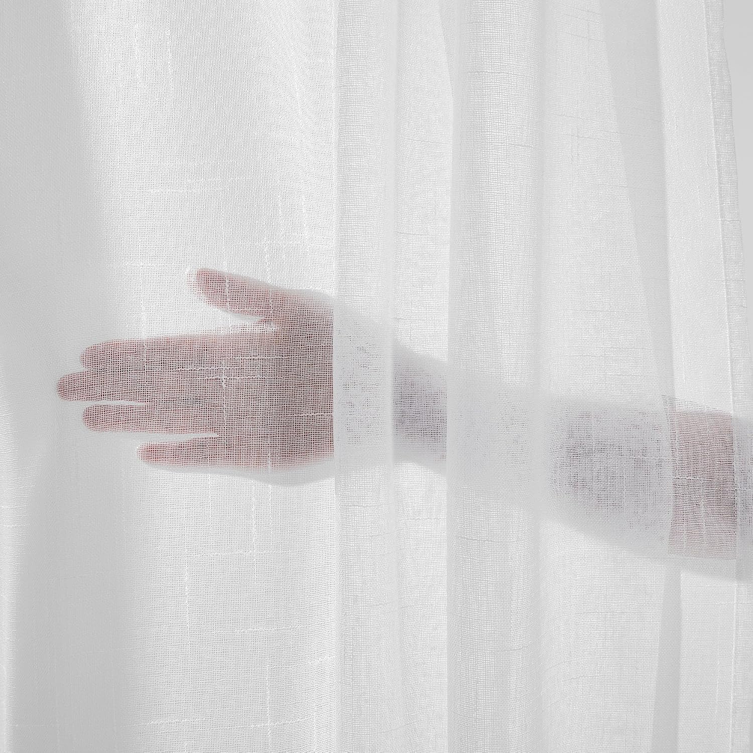 Detalle de Deconovo Voile Vorhang 280x140 Weiß