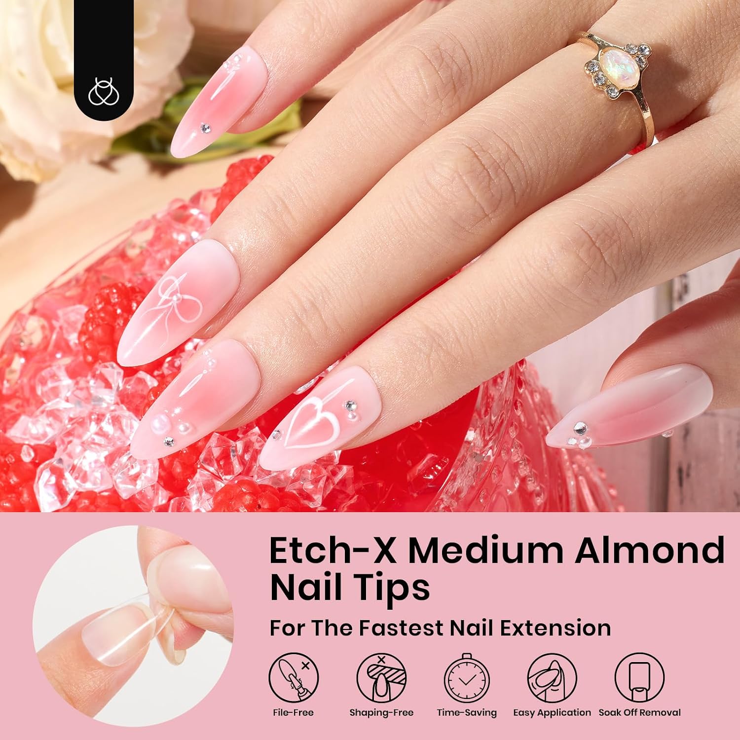 Thumbnail 1 de Beetles Gel Nail Tips Medium Almond 288pcs