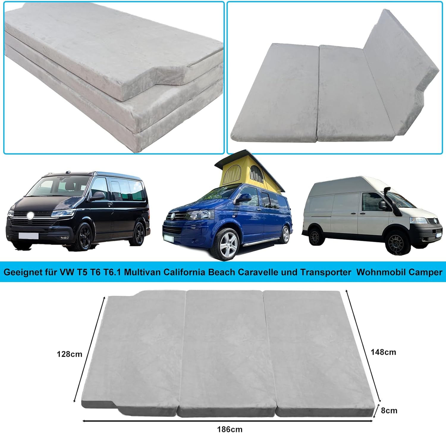 Thumbnail 2 de xxjolavv Verdickte Klappmatratze 186×148×8 cm