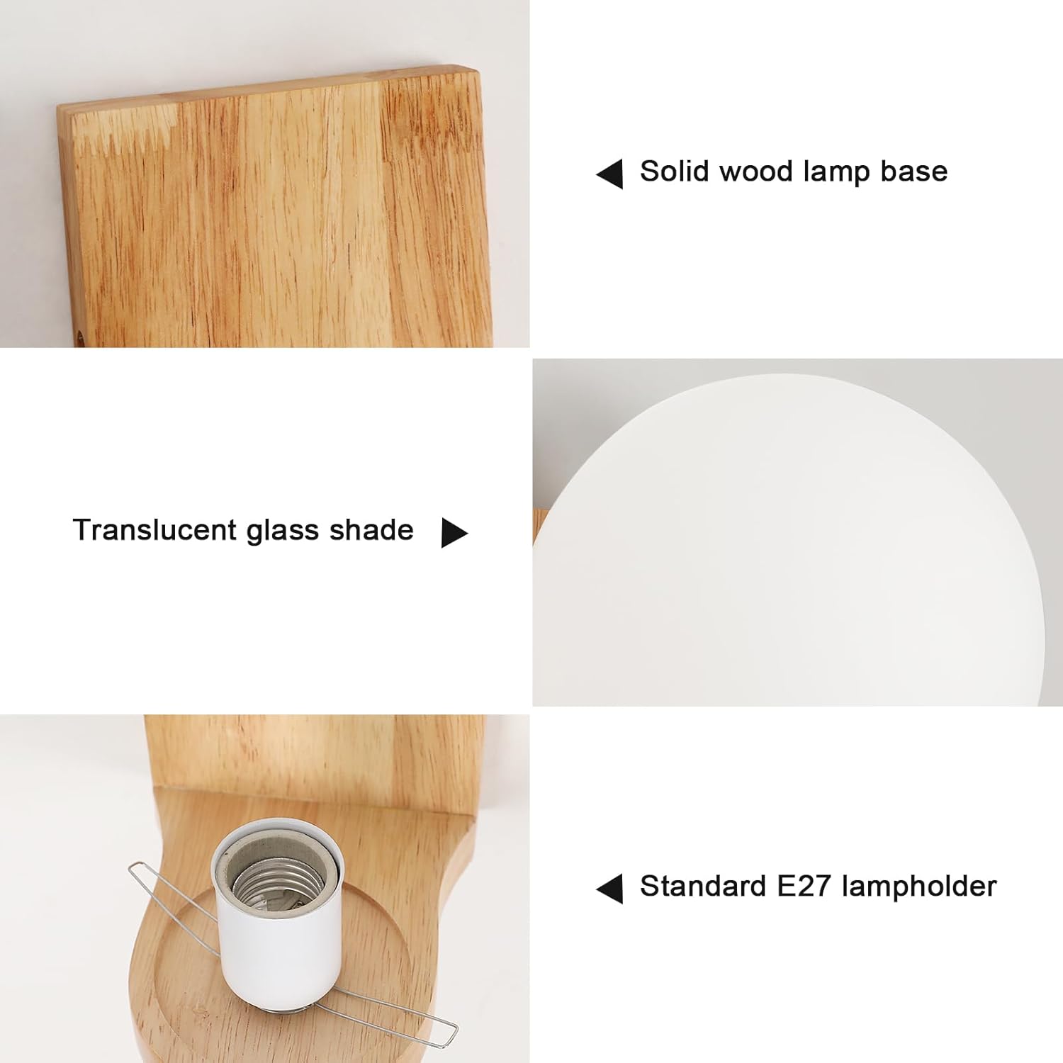 Thumbnail 4 de Mckalen Aplique de Madera para Interior 🛠️ E27 Moderno