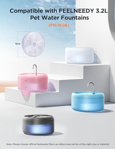Detalle 1 de FEELNEEDY 6 filtres de Rechange + 1 boîtier ABS + 6 éponges pour Fontaine à Chat FN-W08/W08L