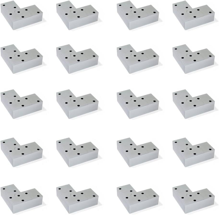 Thumbnail 6 de Emuca - Gambe per mobili: piedi per mobile in plastica grigio metallizzato, set da 4 piedini, altezza 12 mm