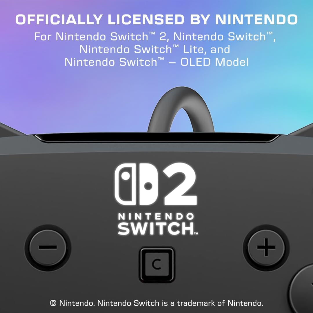 Detalle de Turtle Beach Afterglow Nero: controller cablato RGB ufficiale per Nintendo Switch 2