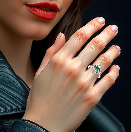 Thumbnail 1 de Anillo Nudo de Bruja de Plata de Ley 925 con Malaquita | Only Faith
