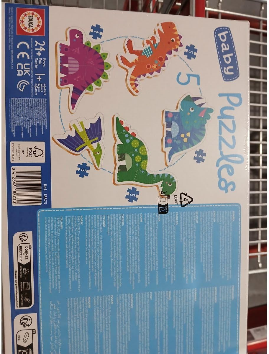 Thumbnail 1 de Educa Puzzle Dinosaures – 5 puzzles progressifs (à partir de 4 ans)