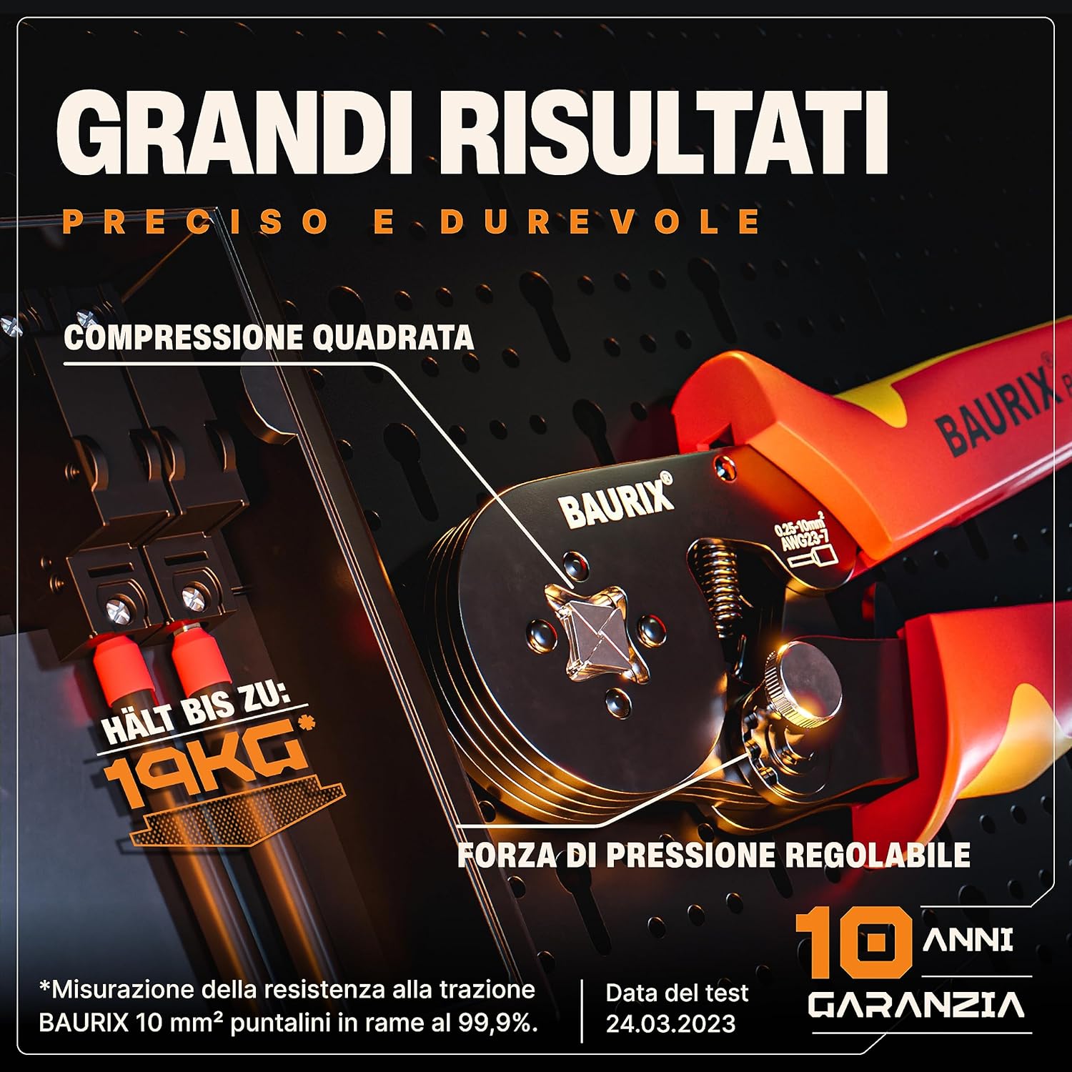Thumbnail 1 de BAURIX PERSEUS: Pinza crimpatrice autoregolante con 1800 puntalini per cavi 0,25–10 mm²