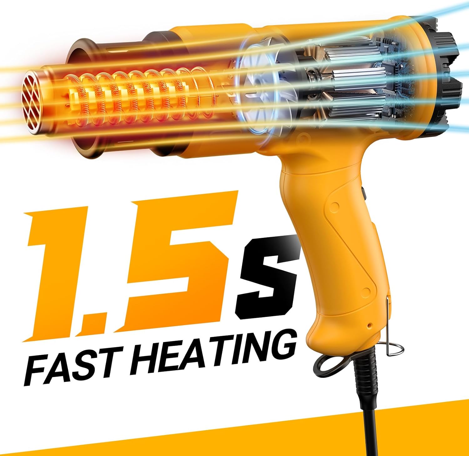 Thumbnail 1 de SEEKONE 2000W Professional Hot Air Gun (50–600℃) with Variable Temperature Control & Overload Protection