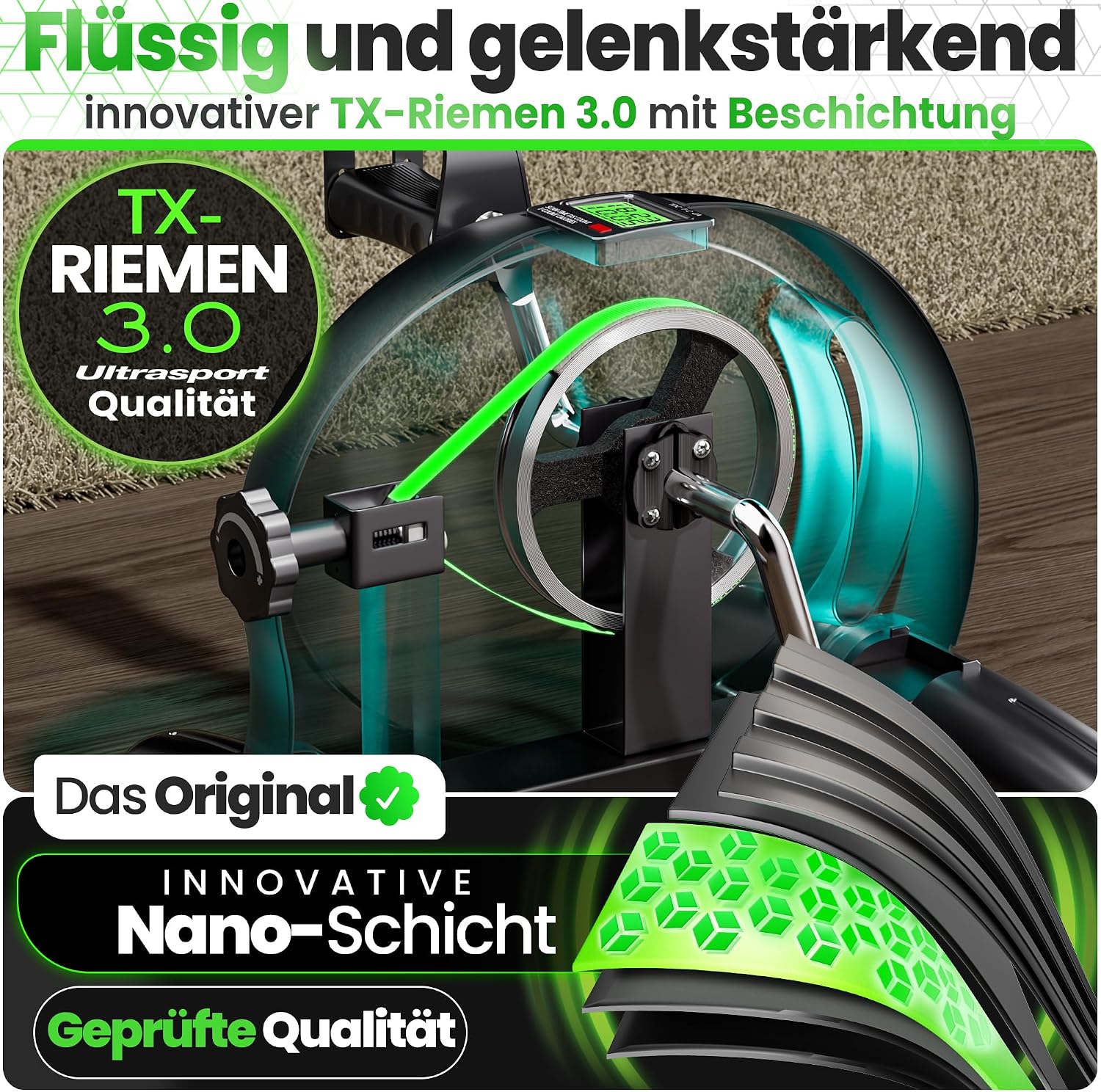 Detalle de Ultrasport Pedaltrainer für Zuhause, 2-in-1