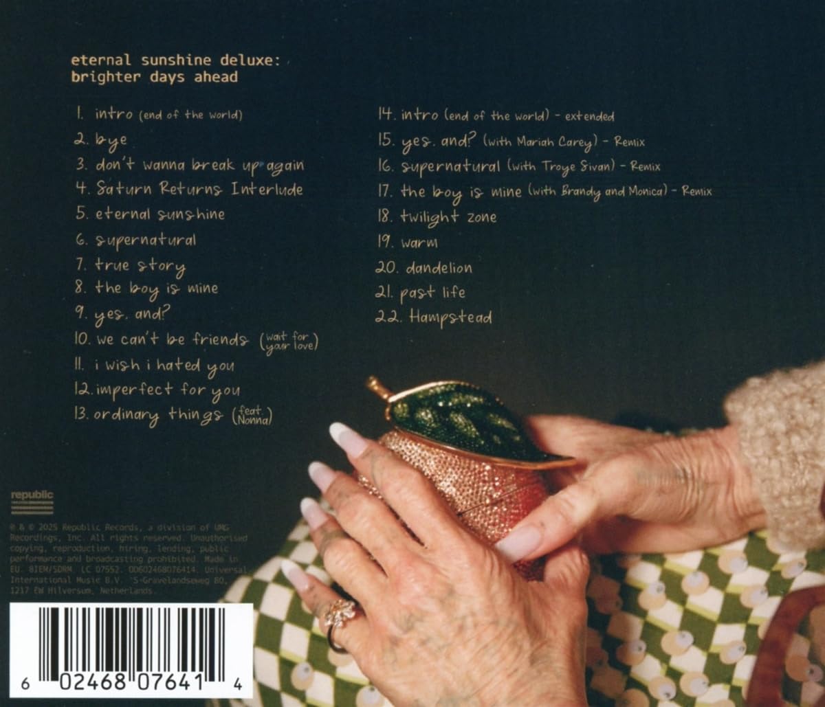 Detalle 2 de Ariana Grande eternal sunshine deluxe: brighter days ahead CD, 9 Bonus Tracks