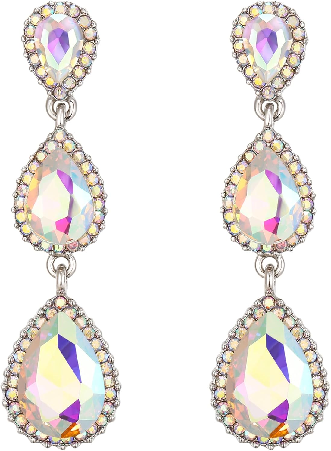 Thumbnail 5 de Boucles d’oreilles Clearine Femme « Triple Goutte d’Eau » en cristal autrichien strass