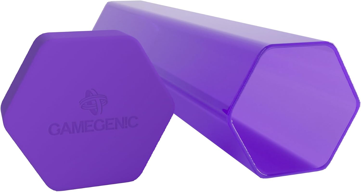 Detalle de Gamegenic Playmat Tube Purple: tappetino esagonale viola per tavoli da gioco, protezione non acida