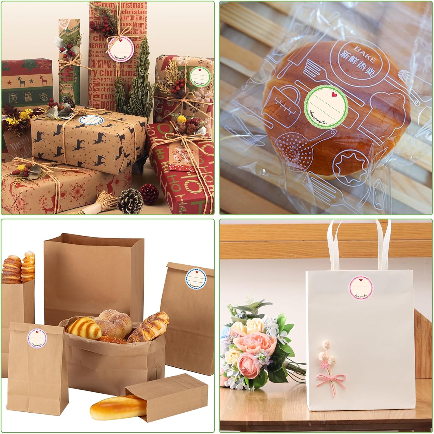 Thumbnail 5 de Willingood 600 Marmeladen-Etiketten selbstklebend (Ø 38 mm) im Retro-„Homemade“-Design, 4 Farben