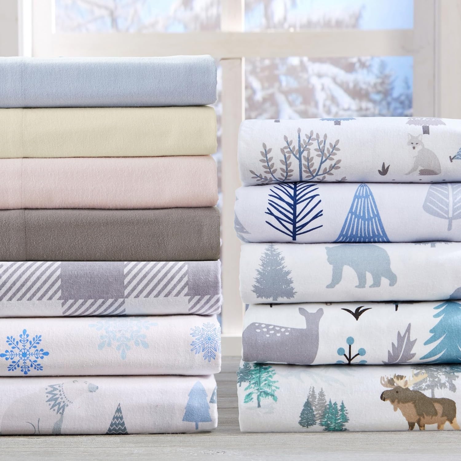 Thumbnail 4 de Market & Place Alpine Collection 100% Turkish Cotton Flannel Sheet Set (Full) — Buffalo Check Grey
