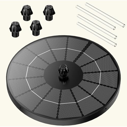 Thumbnail 8 de AISITIN Solarbrunnen für Draussen mit 4 Sprüh Effekten und 4 Stützstäben – solarbetrieben, 3,8 W Modul