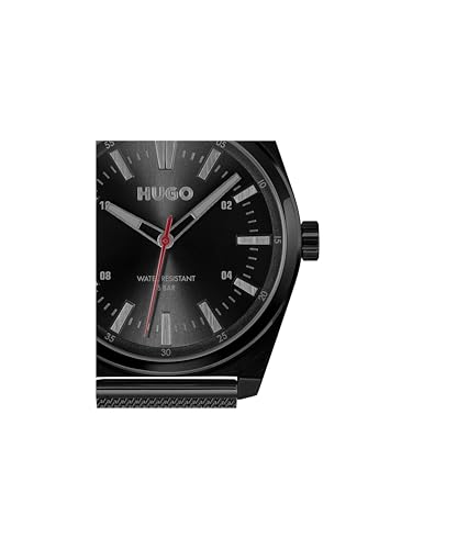 Detalle 2 de HUGO #Ark 1530440, reloj de cuarzo para hombre con brazalete milanés negro